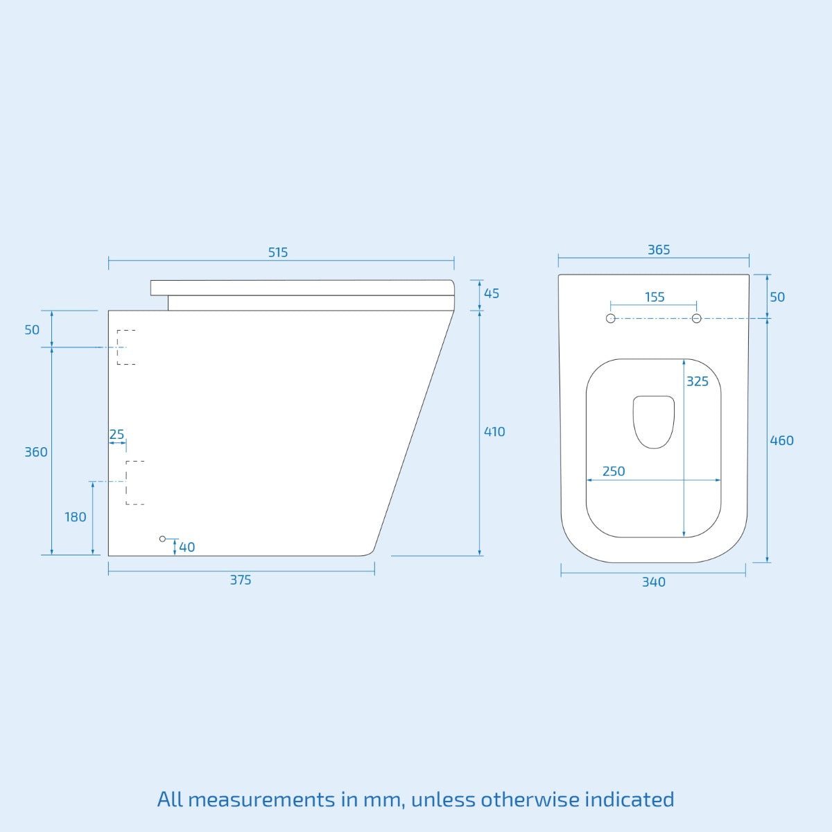 Dene LH 1100mm Vanity Basin Unit & Square Back To Wall Toilet Grey