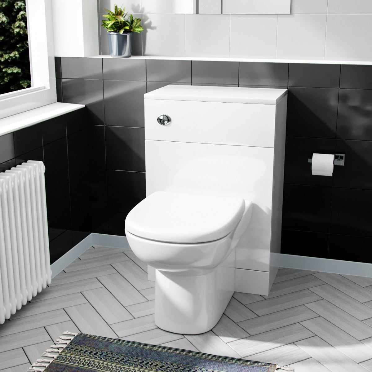 Ellen Back To Wall WC Unit & BTW Toilet Pan White