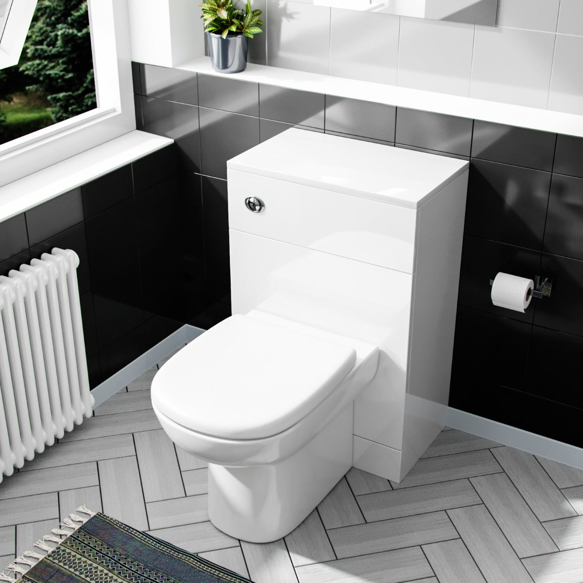 Ellen Back To Wall WC Unit & BTW Toilet Pan White