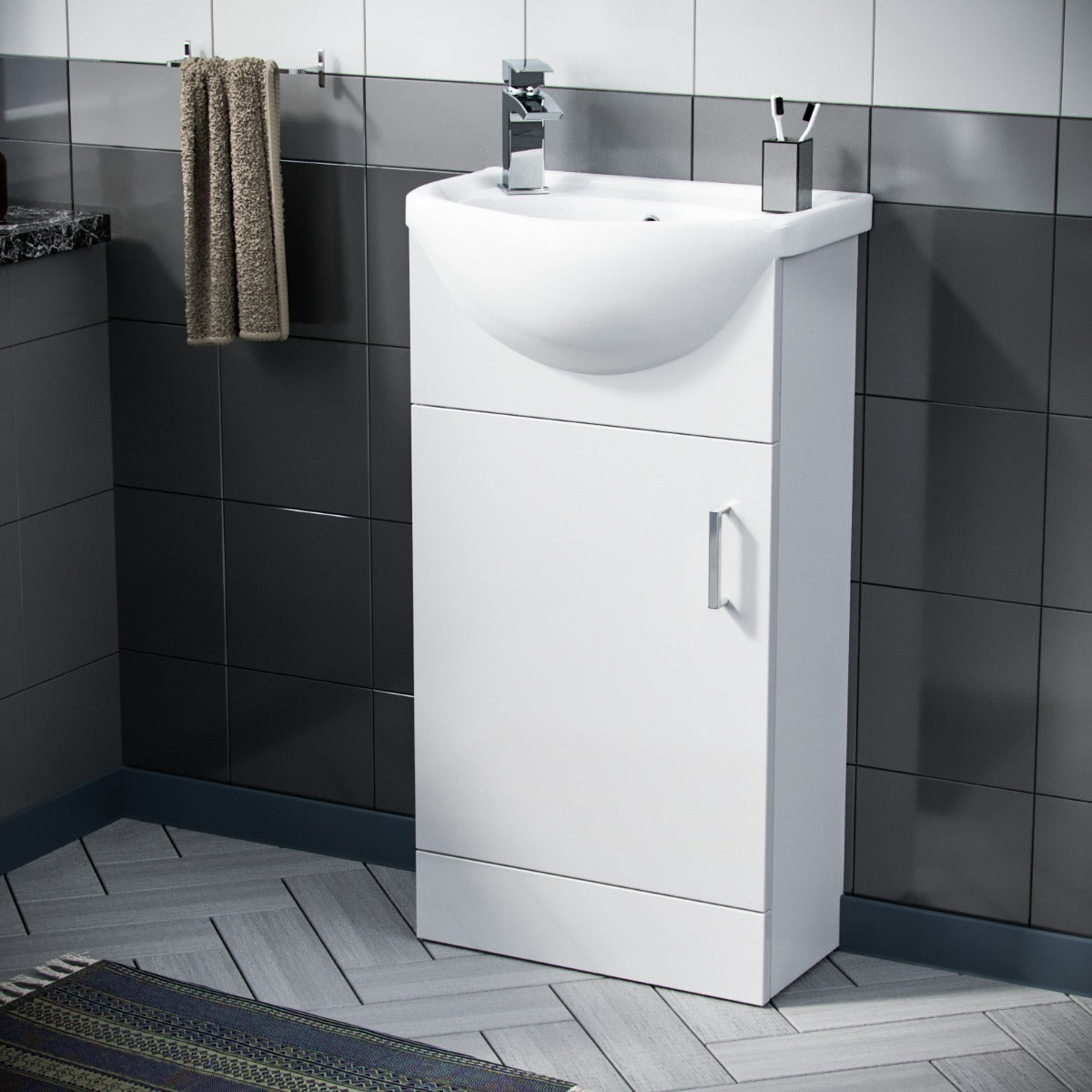 Ellen 410mm Cabinet White With Basin