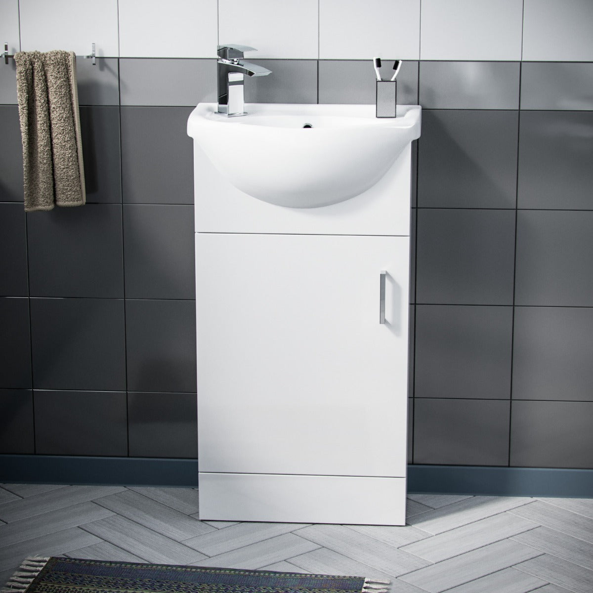 Ellen 410mm Cabinet White With Basin