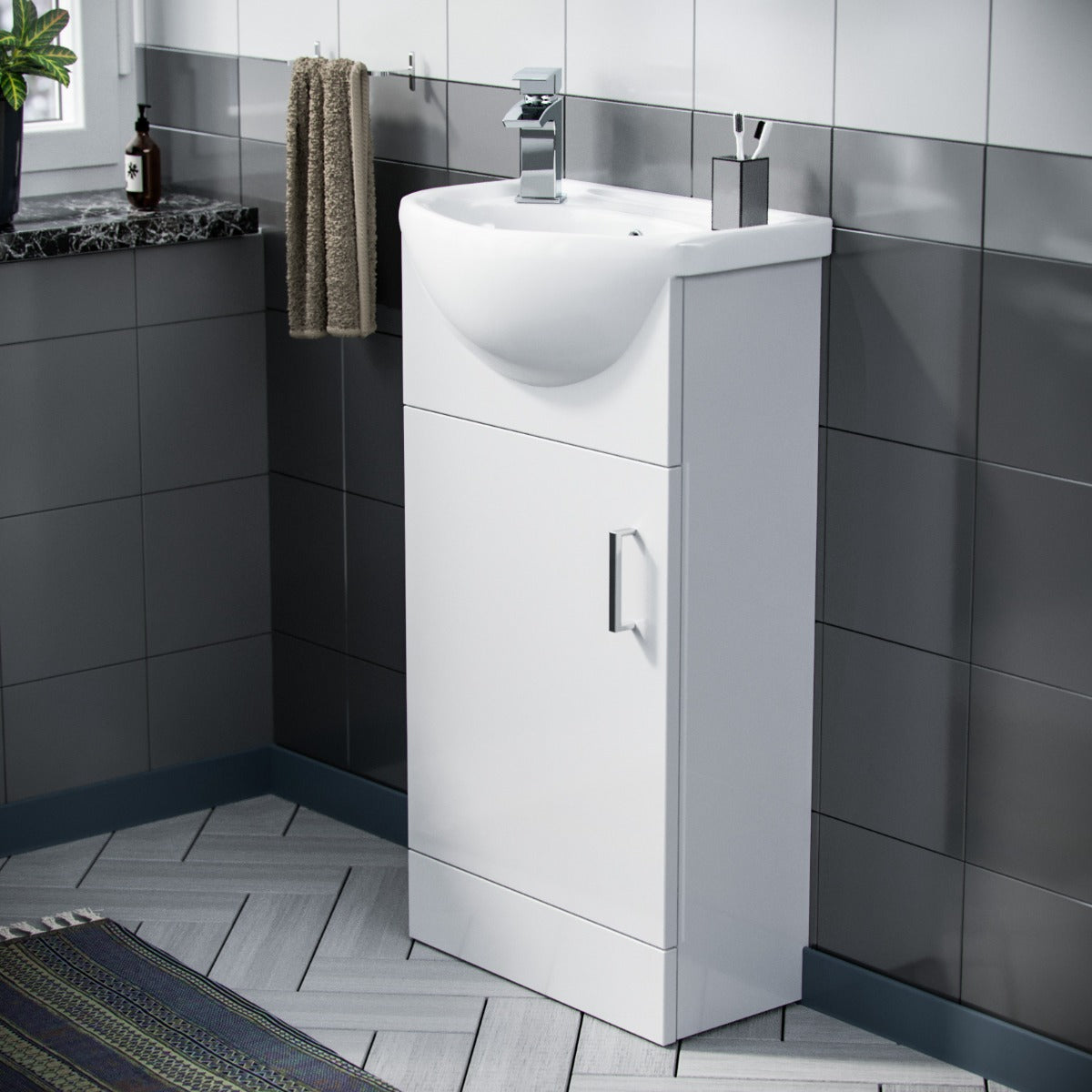 Ellen 410mm Cabinet White With Basin