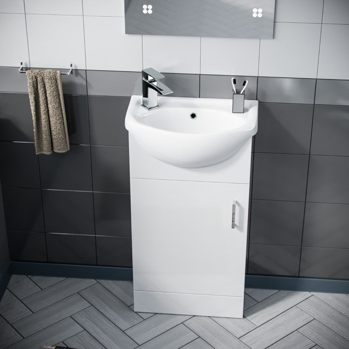 Ellen 410mm Cabinet White With Basin