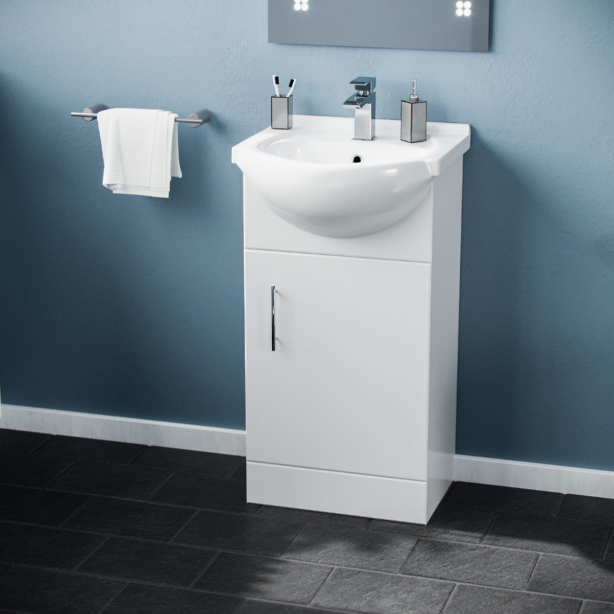 Ellen 450mm Floorstanding Vanity Basin Unit White