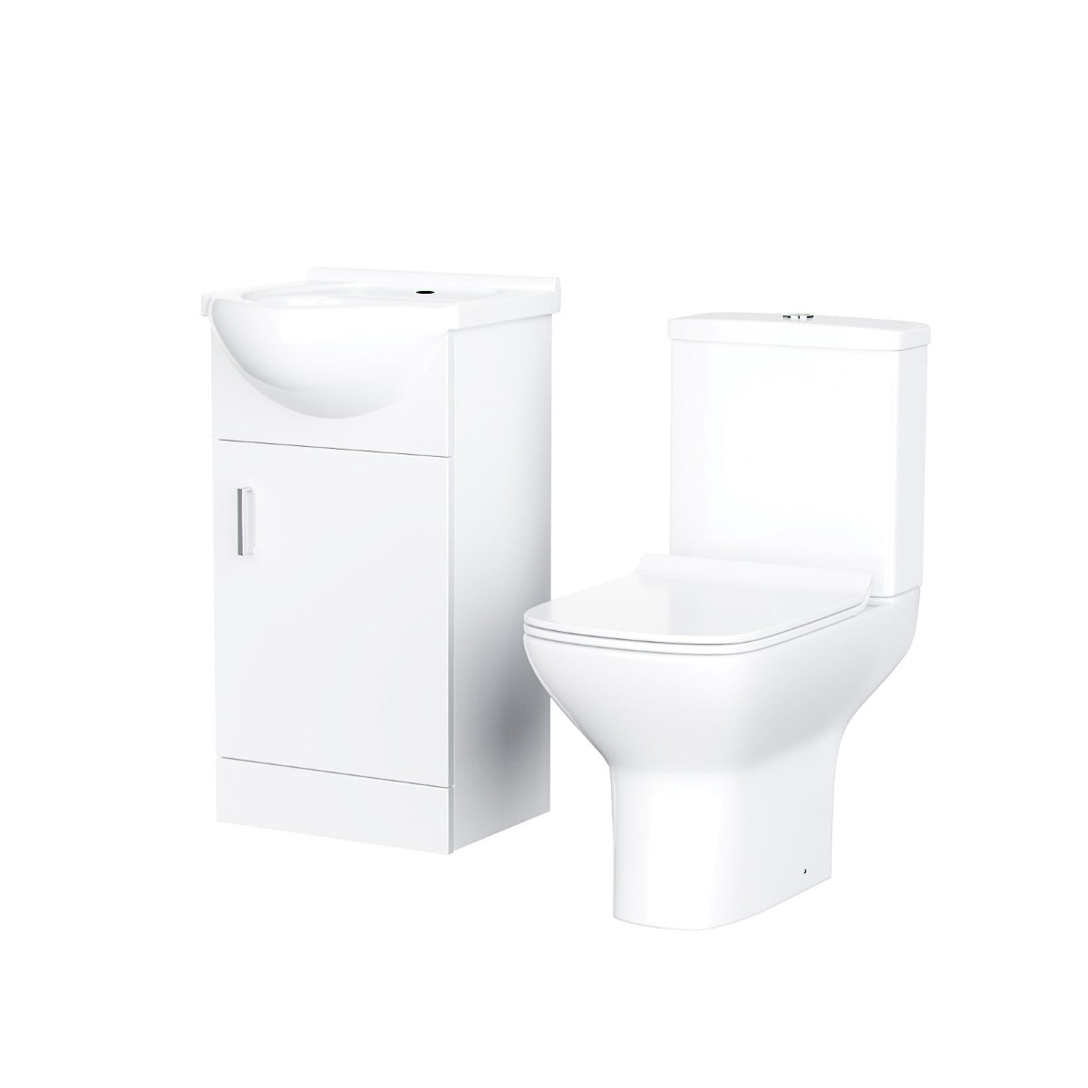 Ellen 450mm Vanity Basin Unit FP & Close Coupled Toilet White