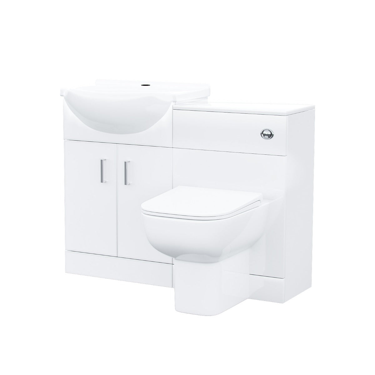 Ellen 950mm Vanity Basin Unit, WC Unit & Back to Wall Toilet White