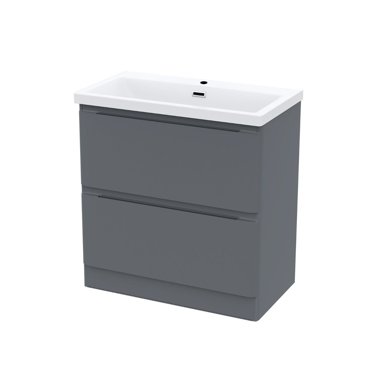 Alaska 800mm 2-drawer Freestanding Grey Vanity Cabinet Basin Sink Unit