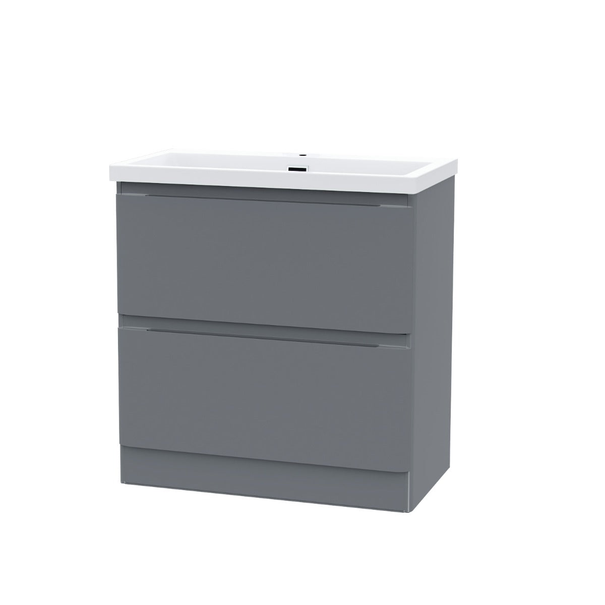 Alaska 800mm 2-drawer Freestanding Grey Vanity Cabinet Basin Sink Unit