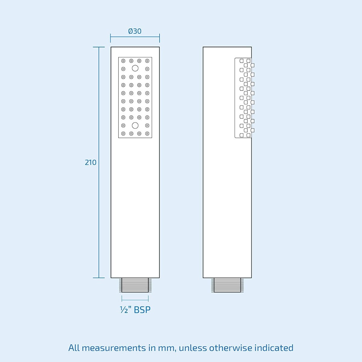 Lily Round Thermostatic Concealed Mixer Brass Valve 2 Dial 2 Outlet + 200mm Shower Head & Arm + Shower Handset & Bracket & Hose
