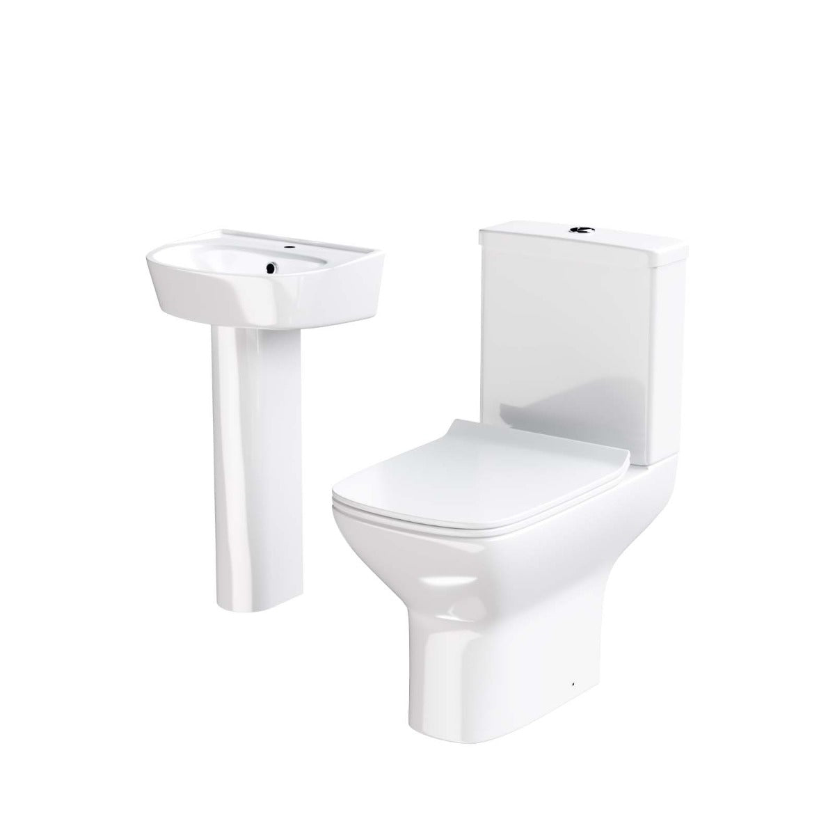 Rimless Toilet with 570 mm Full Pedestal Basin