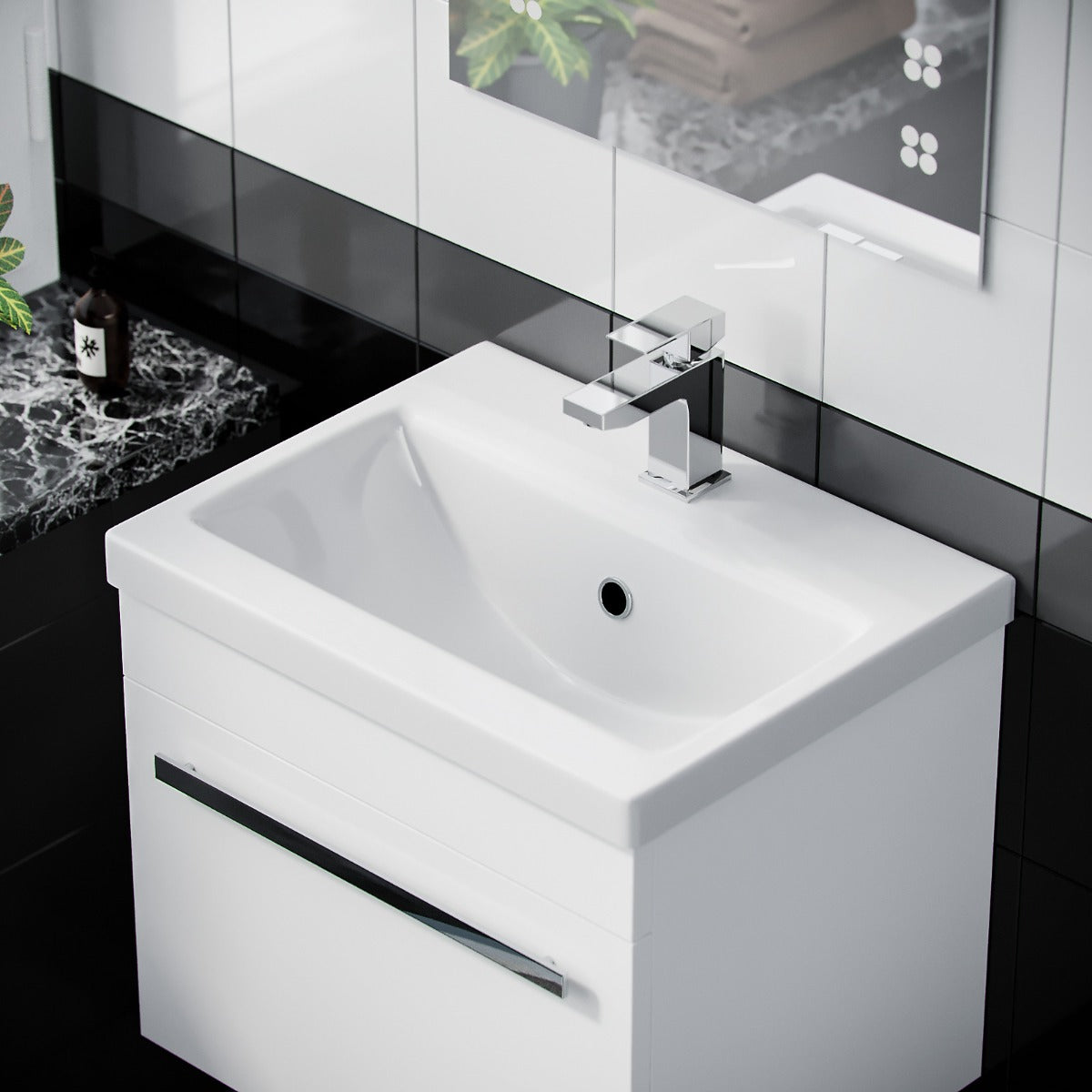 Nanuya 500mm Wall Hung 1 Drawer Basin Vanity Unit White