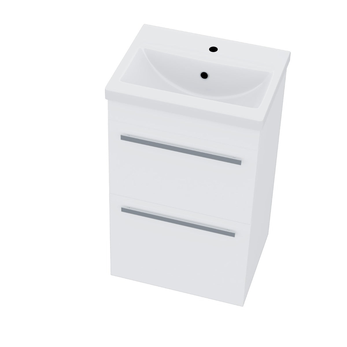 Nanuya 500mm Floorstanding Cabinet 2 Drawer Vanity Unit White