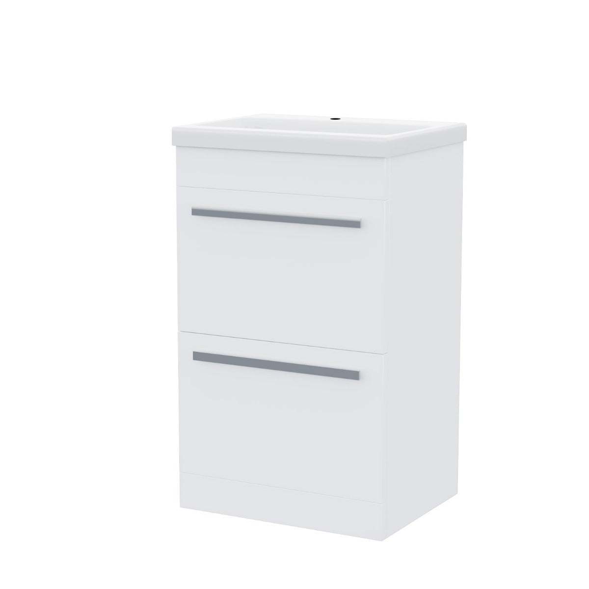 Nanuya 500mm Floorstanding Cabinet 2 Drawer Vanity Unit White