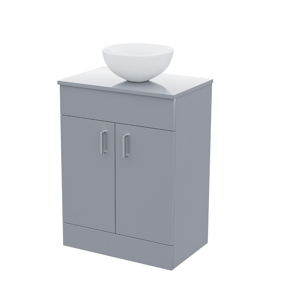 Nanuya 500mm Grey Vanity Cabinet And Round Bowl Counter Top Basin Sink Unit