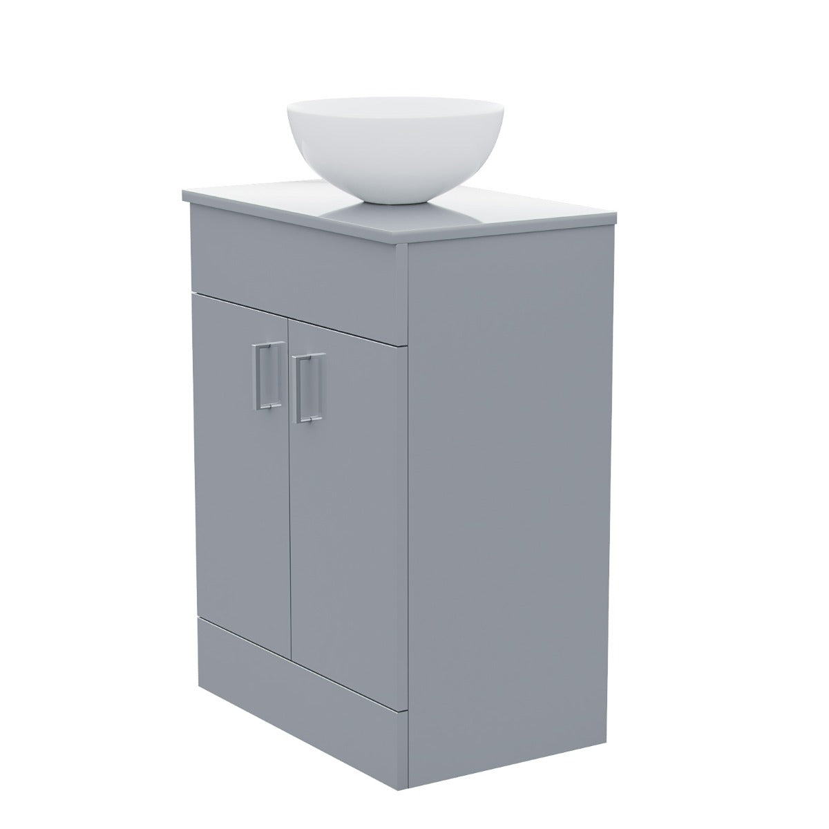 Nanuya 500mm Grey Vanity Cabinet And Round Bowl Counter Top Basin Sink Unit