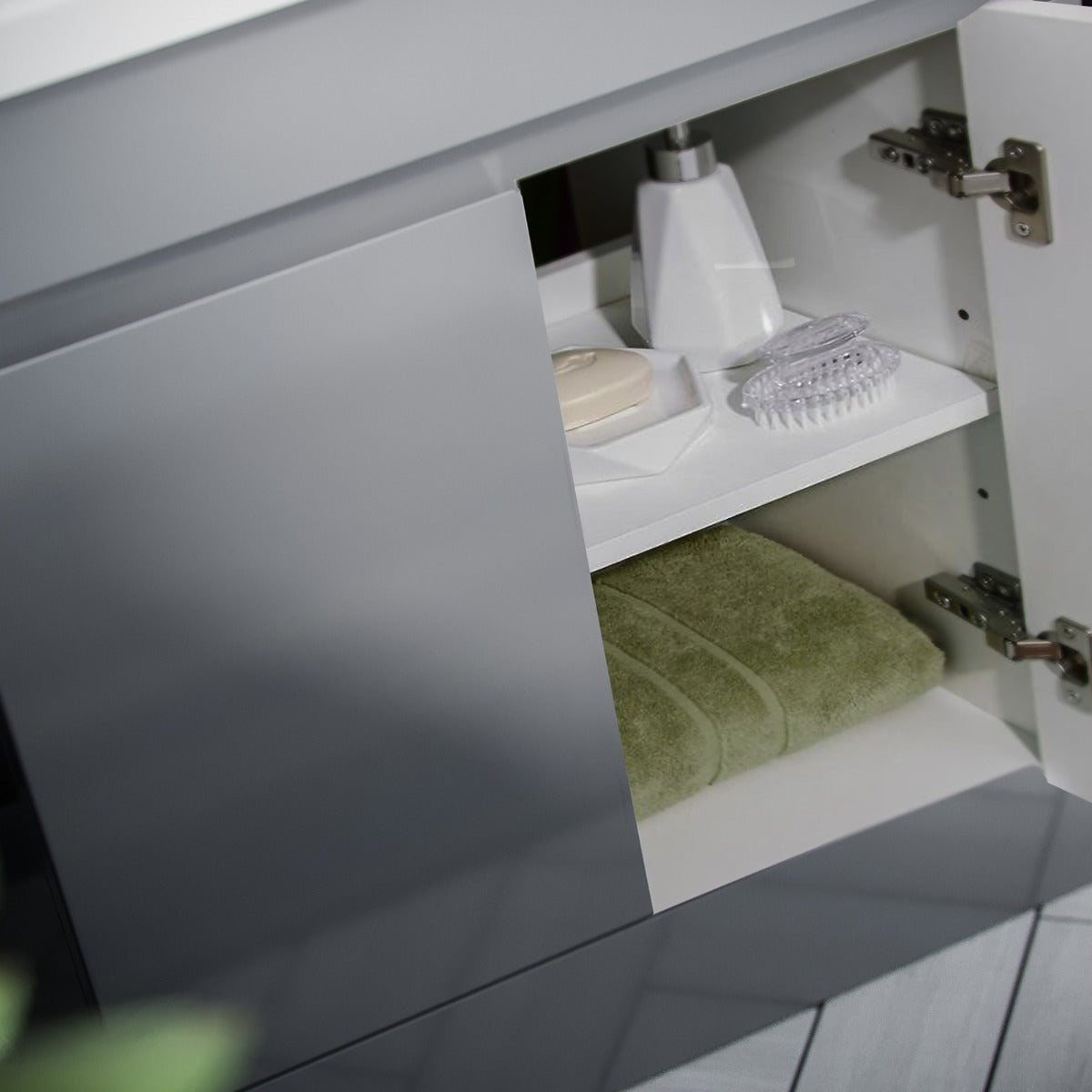 Alaska 600mm Grey Vanity Cabinet and Basin Sink Unit Bathroom Floor Standing