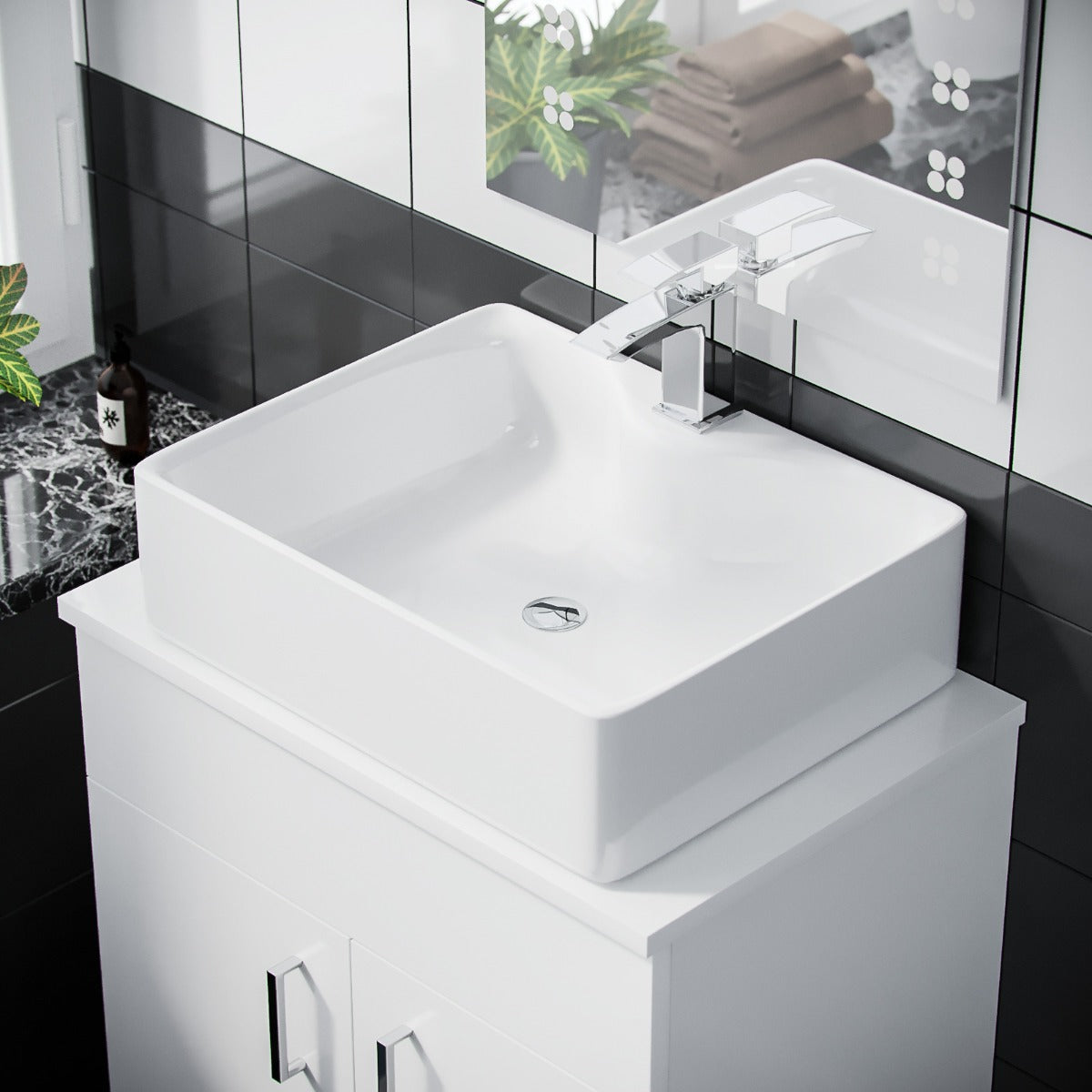 Nanuya 500mm White Vanity Cabinet And Rectangle Counter Top Basin Sink Unit