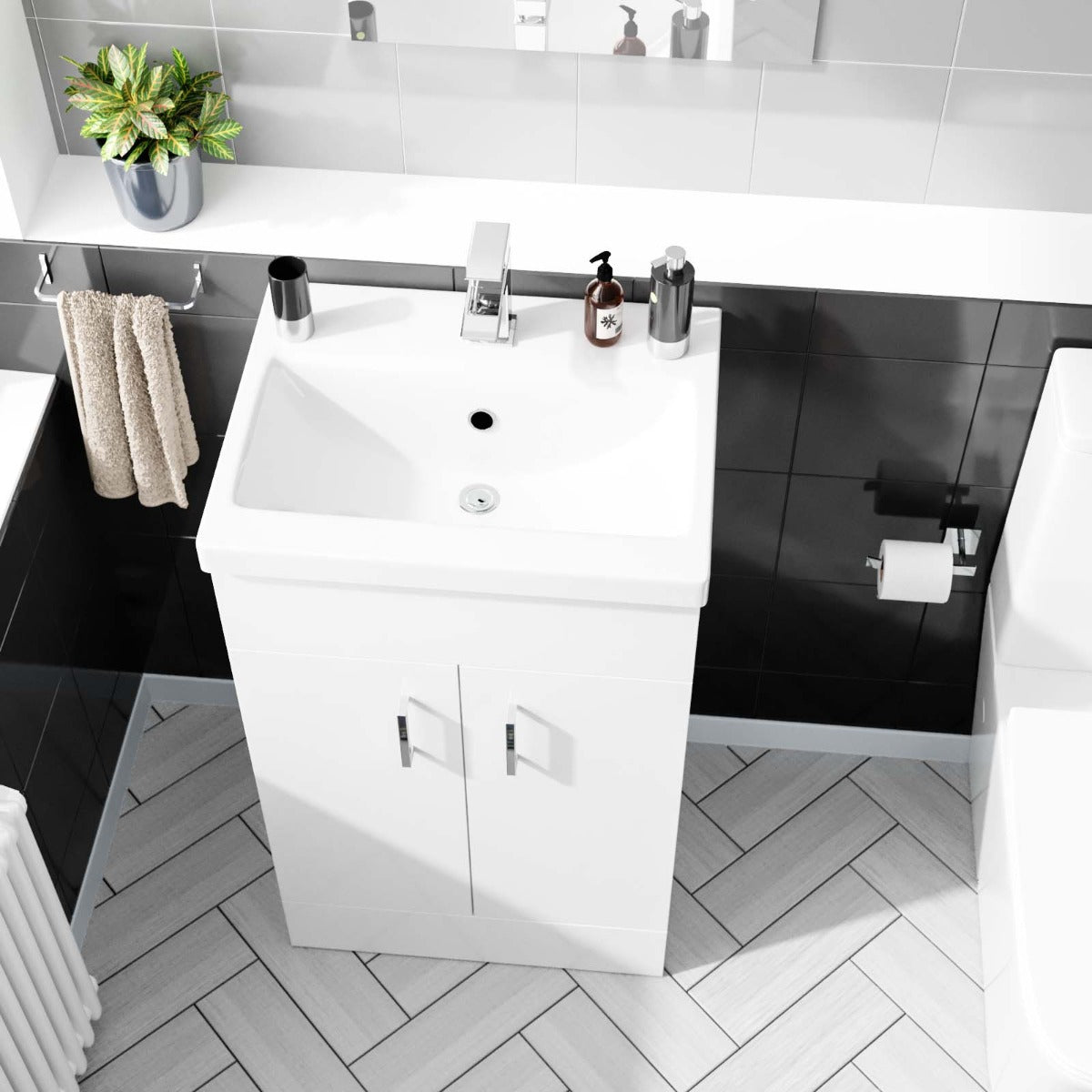 Nanuya 500mm Basin Vanity & Rimless Close Coupled Modern Toilet White