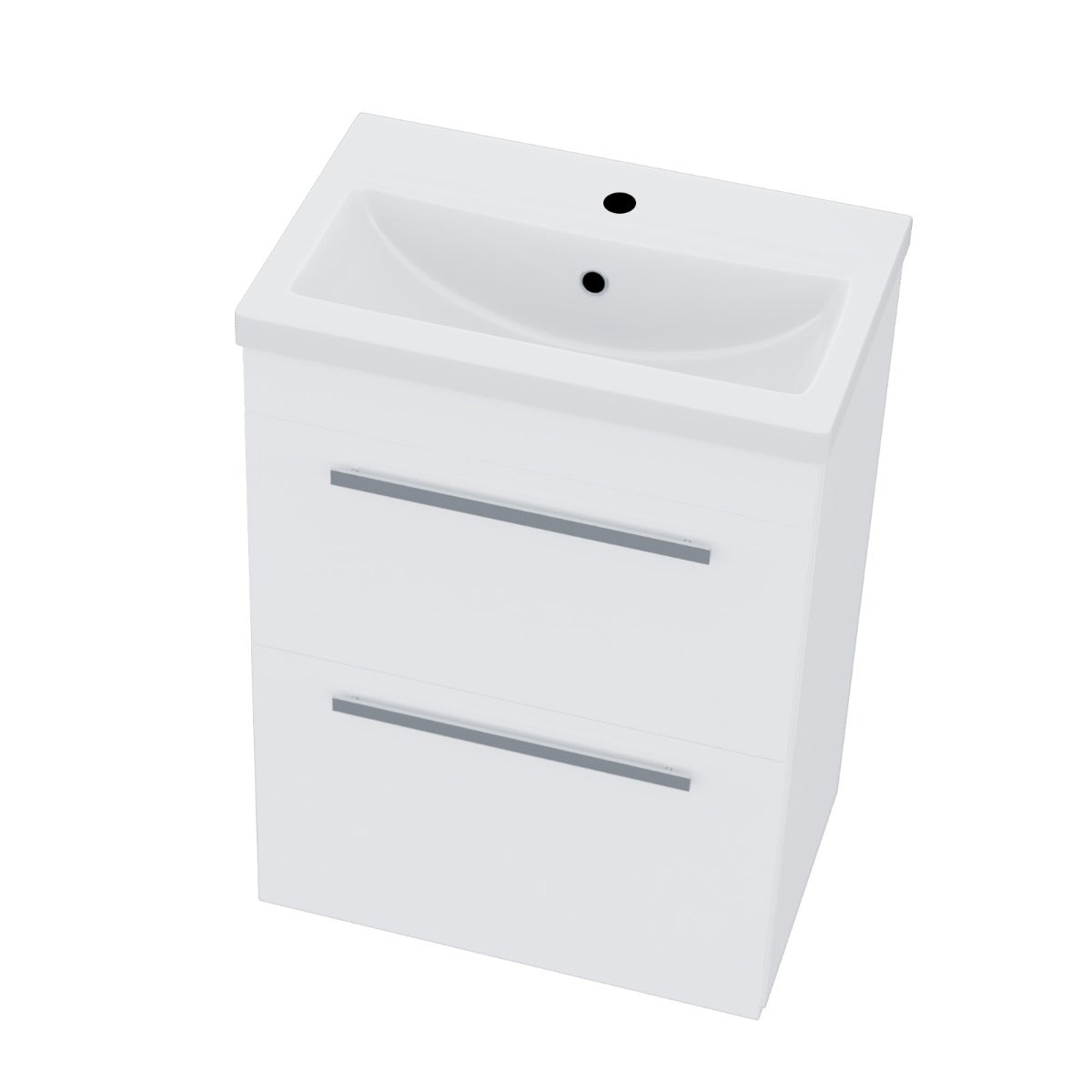 Nanuya 600mm Floorstanding 2 Drawer Vanity Basin Unit White