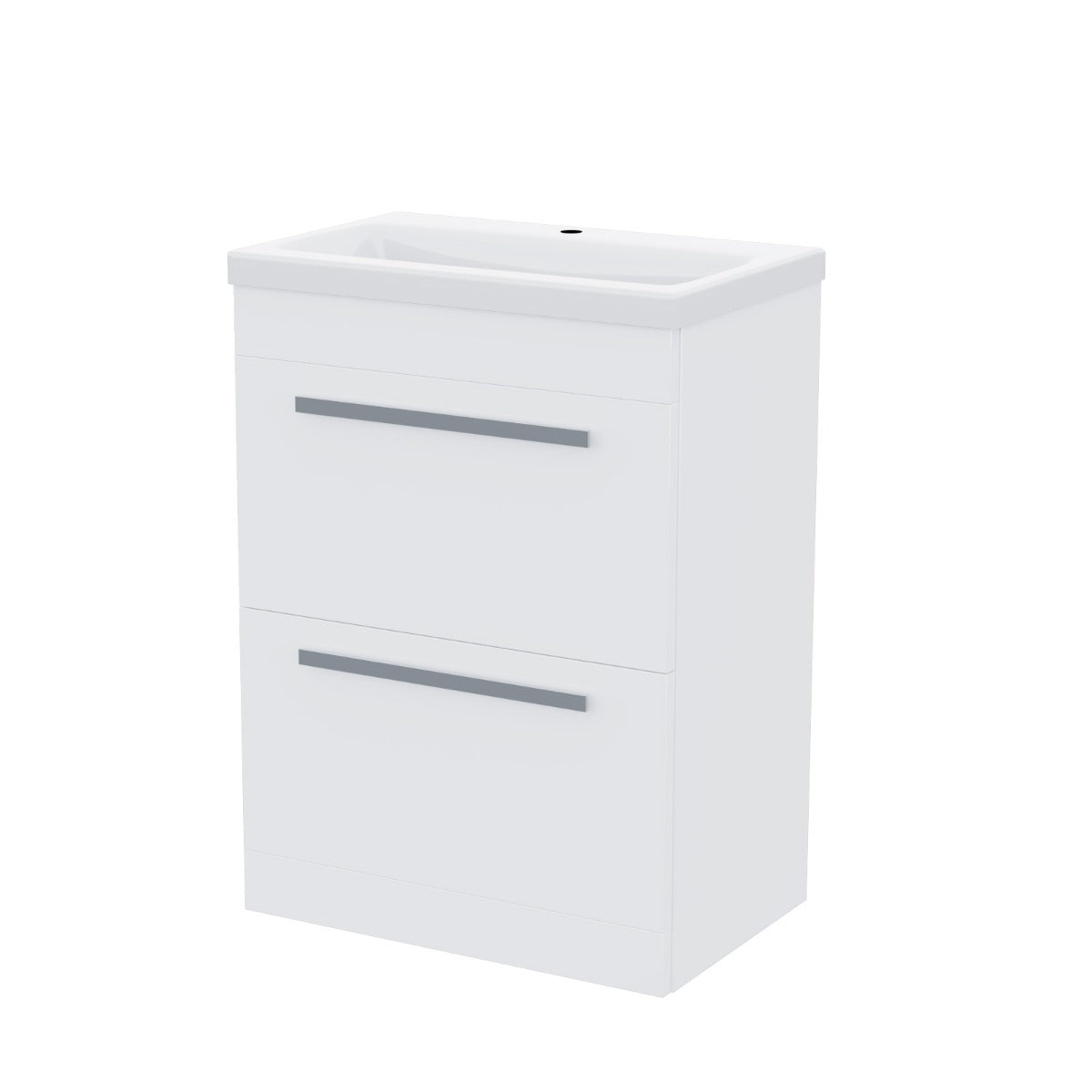 Nanuya 600mm Floorstanding 2 Drawer Vanity Basin Unit White