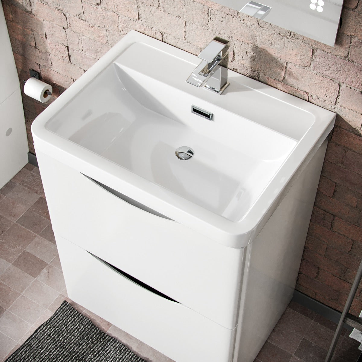 Merton 600mm 2 Drawer Vanity Basin Unit & Close Coupled Toilet White