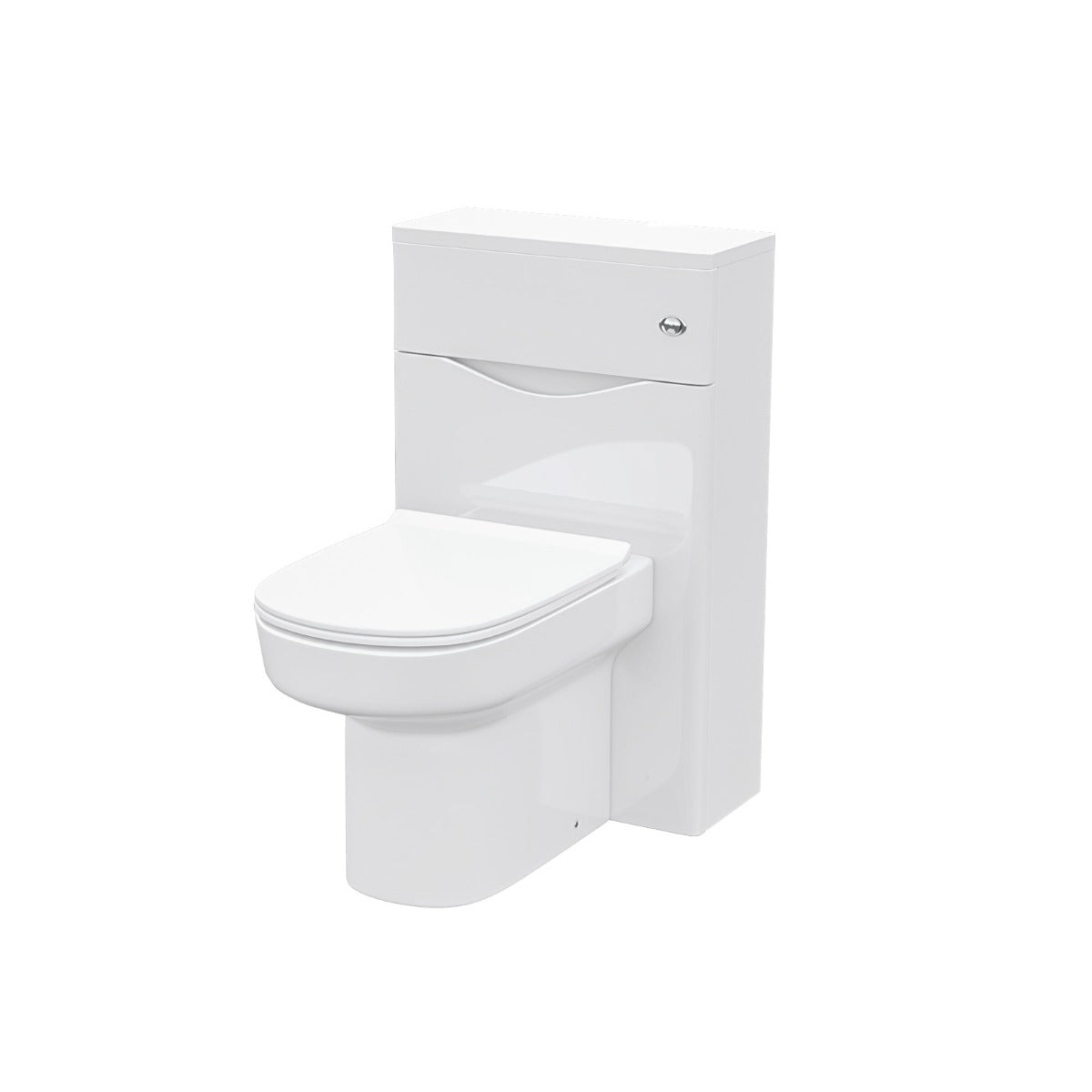 Merton Modern 500 WC Unit and BTW Back To Wall Toilet Pan Soft Close Seat White