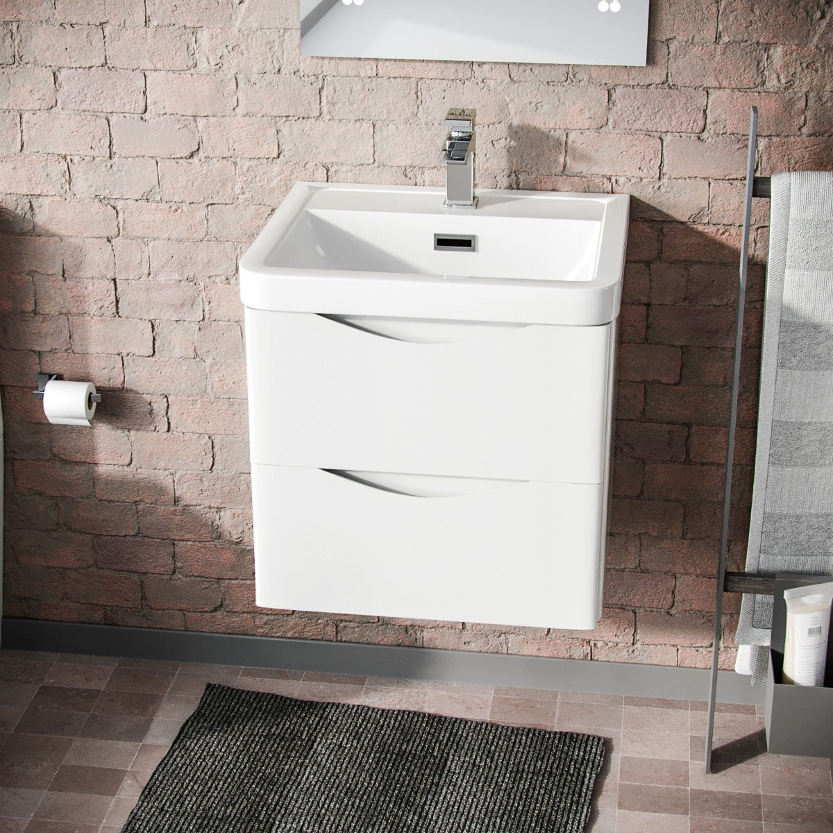 Merton 500mm Wall Hung Basin Vanity Unit White