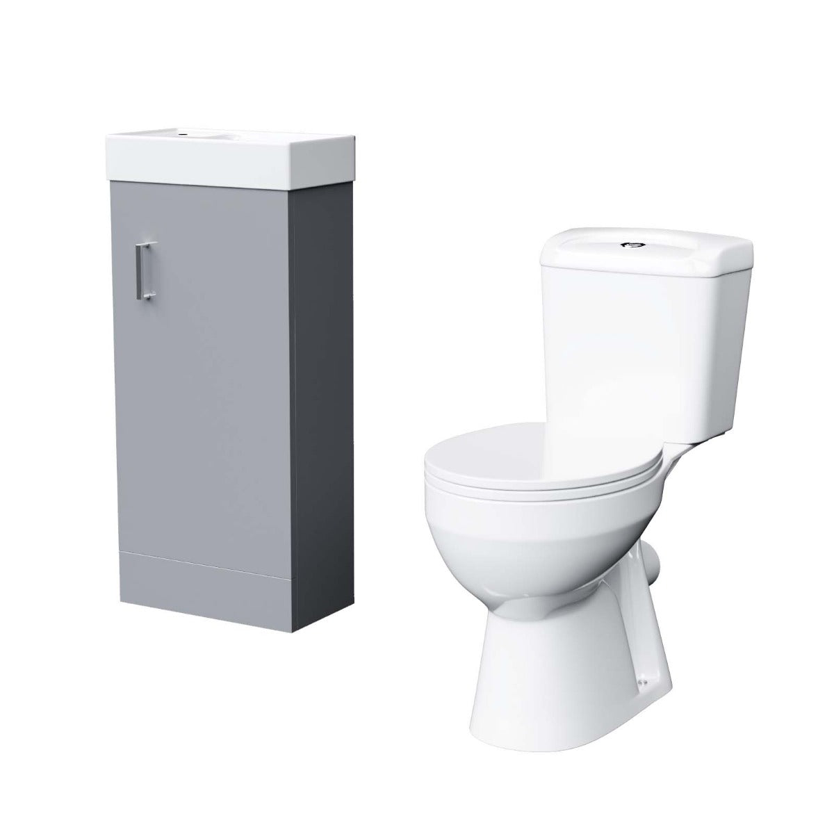 Nanuya 400mm Light Grey Vanity Unit and WC Toilet Pan