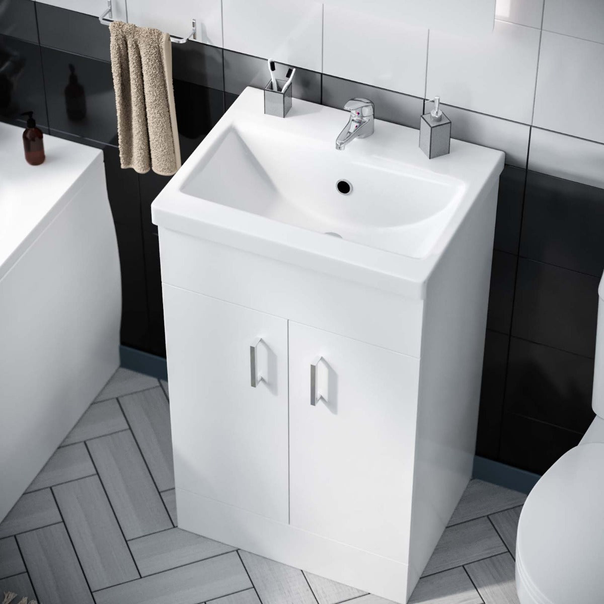 Nanuya 500mm Flat Pack Vanity & WC Toilet Pan