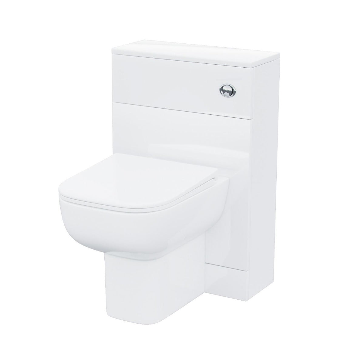 Nanuya 500mm WC Unit, Cistern & Debra Back To Wall Toilet Pan White