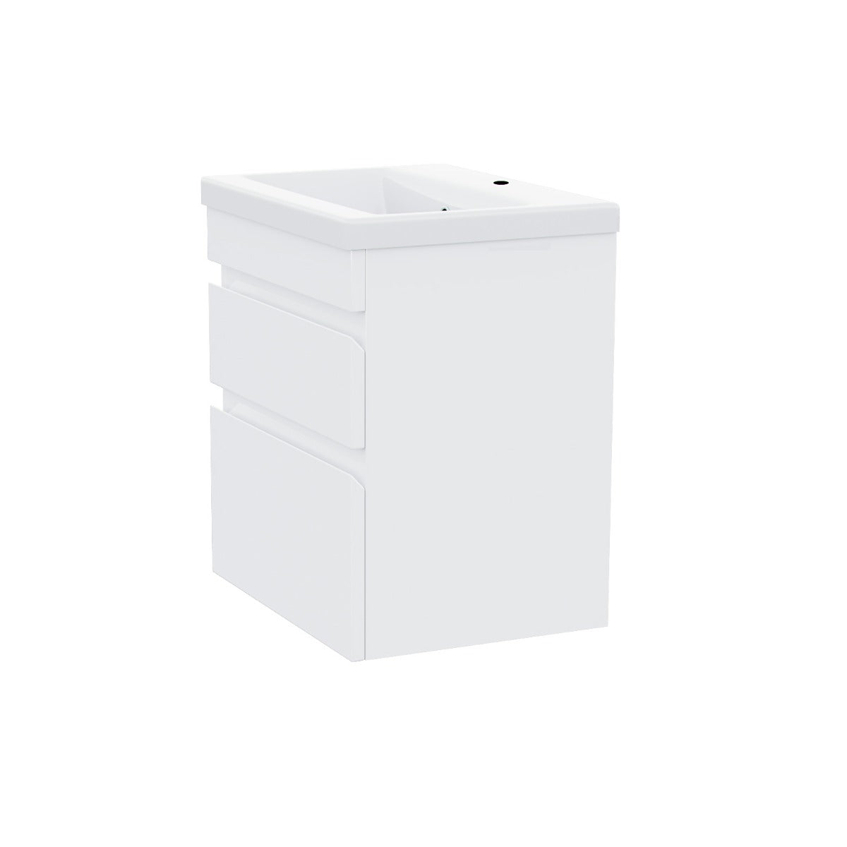 Alaska 500mm 2 Drawer White Wall Hung Vanity Cabinet and Basin Sink Unit