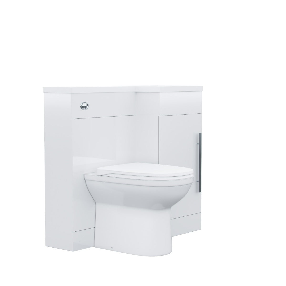 Jersey RH 900mm Flat Pack Vanity Basin Unit, WC Unit & Chem Back to Wall Toilet White