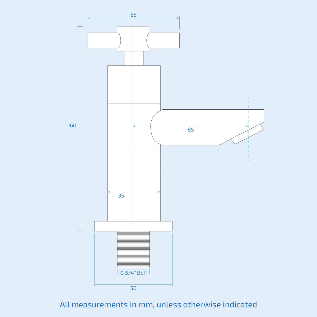 Indigo Twin Hot and Cold Twin Bath Taps Chrome