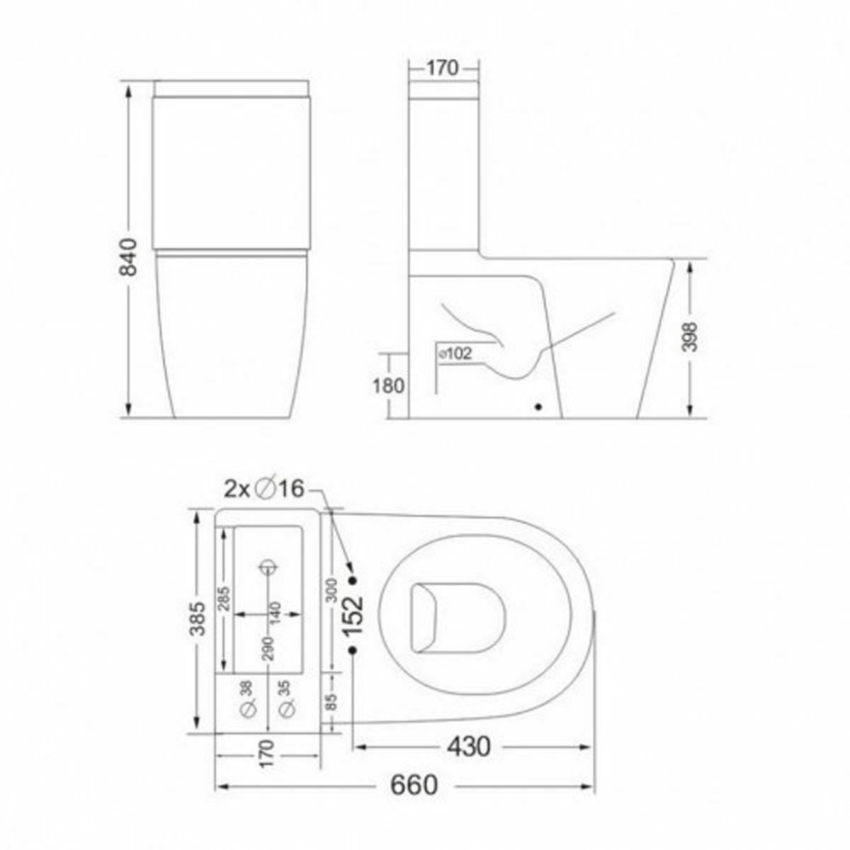 Bathroom Space Saver Combo 2 In 1 WC Close Coupled Toilet Seat & Basin