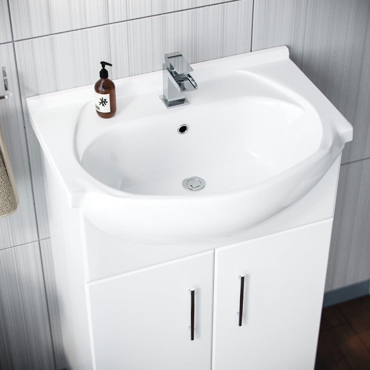 Ellen 550mm Floorstanding Basin Vanity Unit & Close Coupled Toilet White