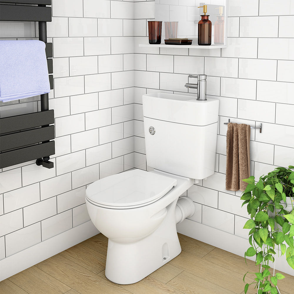 2 in 1 Compact Basin and Close Coupled Toilet Combo Space Saver