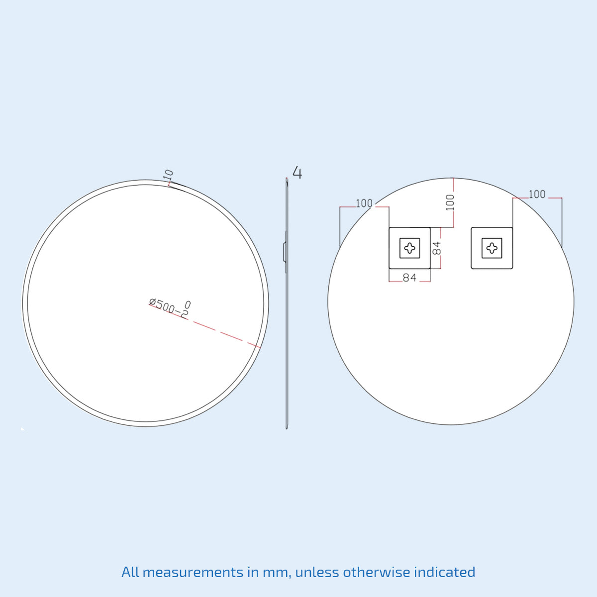 Bowen 500 Round Mirror