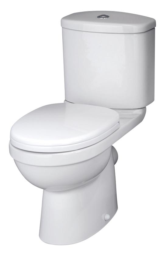 Nuie Ivo White Ceramic Close Coupled Toilet with Standard Toilet Seat
