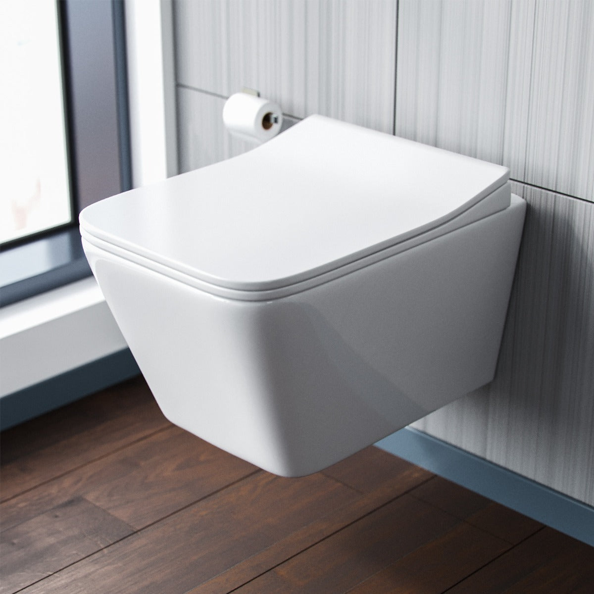 Inton Rimless Wall Hung Toilet Pan + Soft Close Toilet Seat