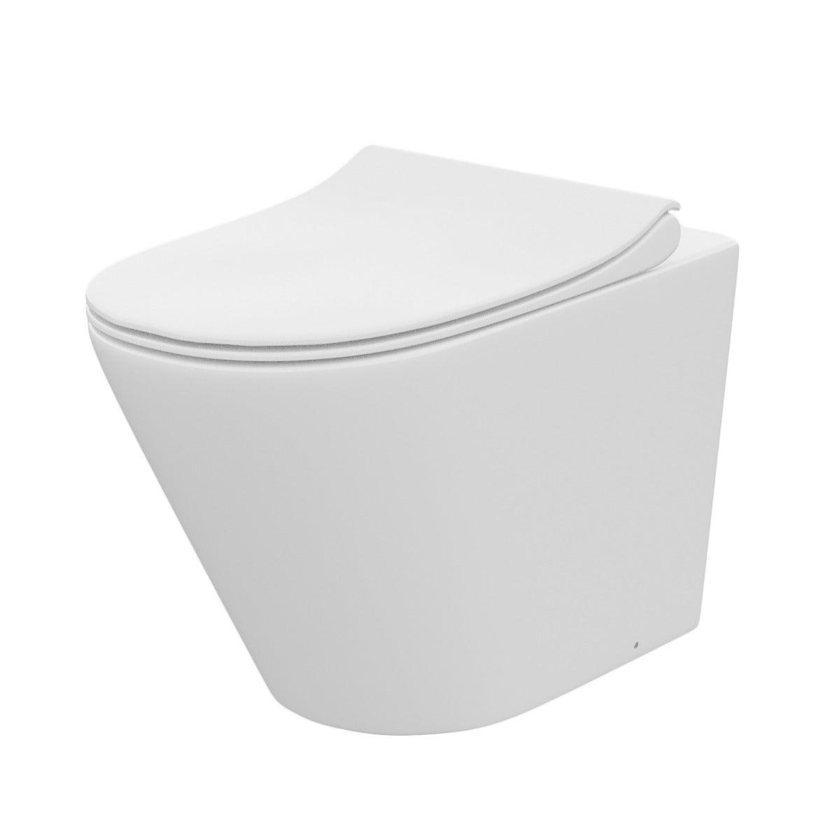 Afern Modern 500mm Grey  Back To Wall WC Unit & Rimless Toilet Pan Space Saving