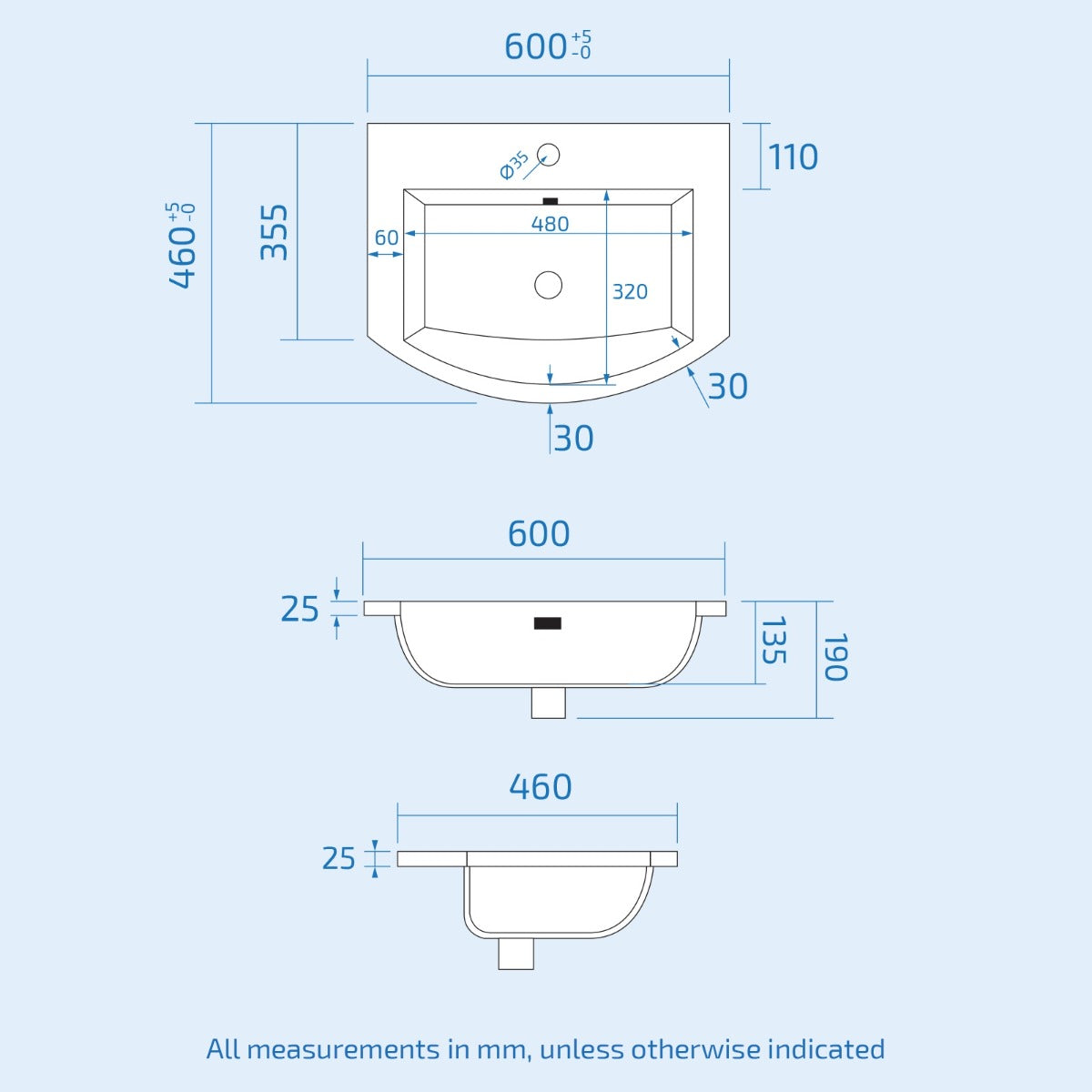 Dene 600mm White Vanity Unit and Wall Mounted Storage Unit