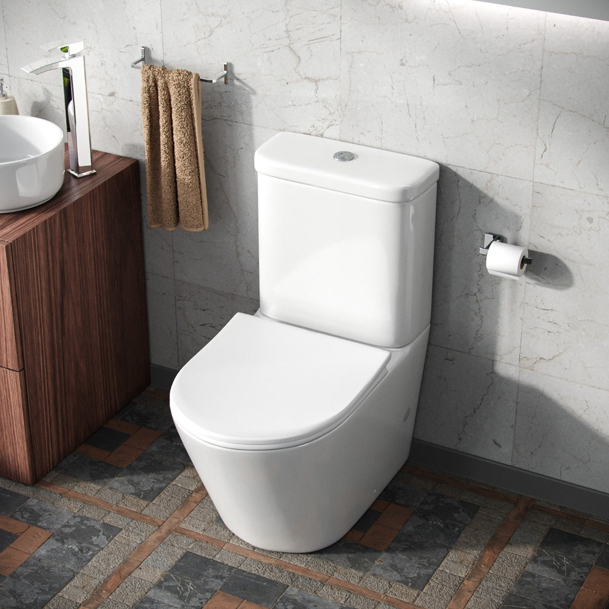 Winnie Close Coupled Rimless WC Toilet