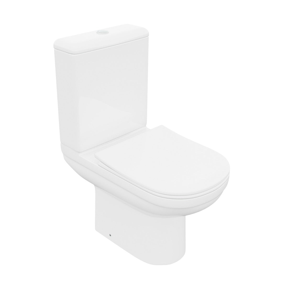 Deyed Close Coupled Toilet Pan, Cistern and Toilet Seat White