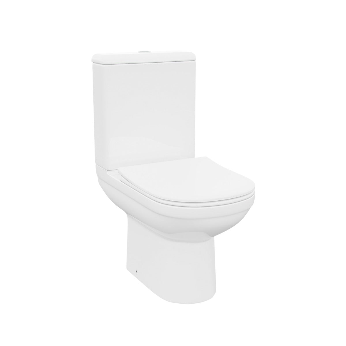 Deyed Close Coupled Toilet Pan, Cistern and Toilet Seat White