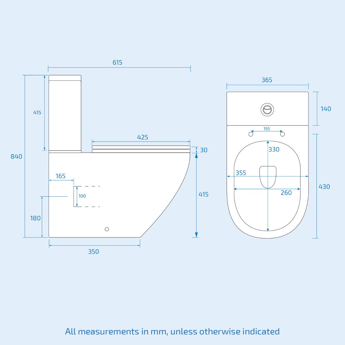 Wyke 600mm Floorstanding 2 Drawer Vanity And Curved Close Coupled Toilet Grey