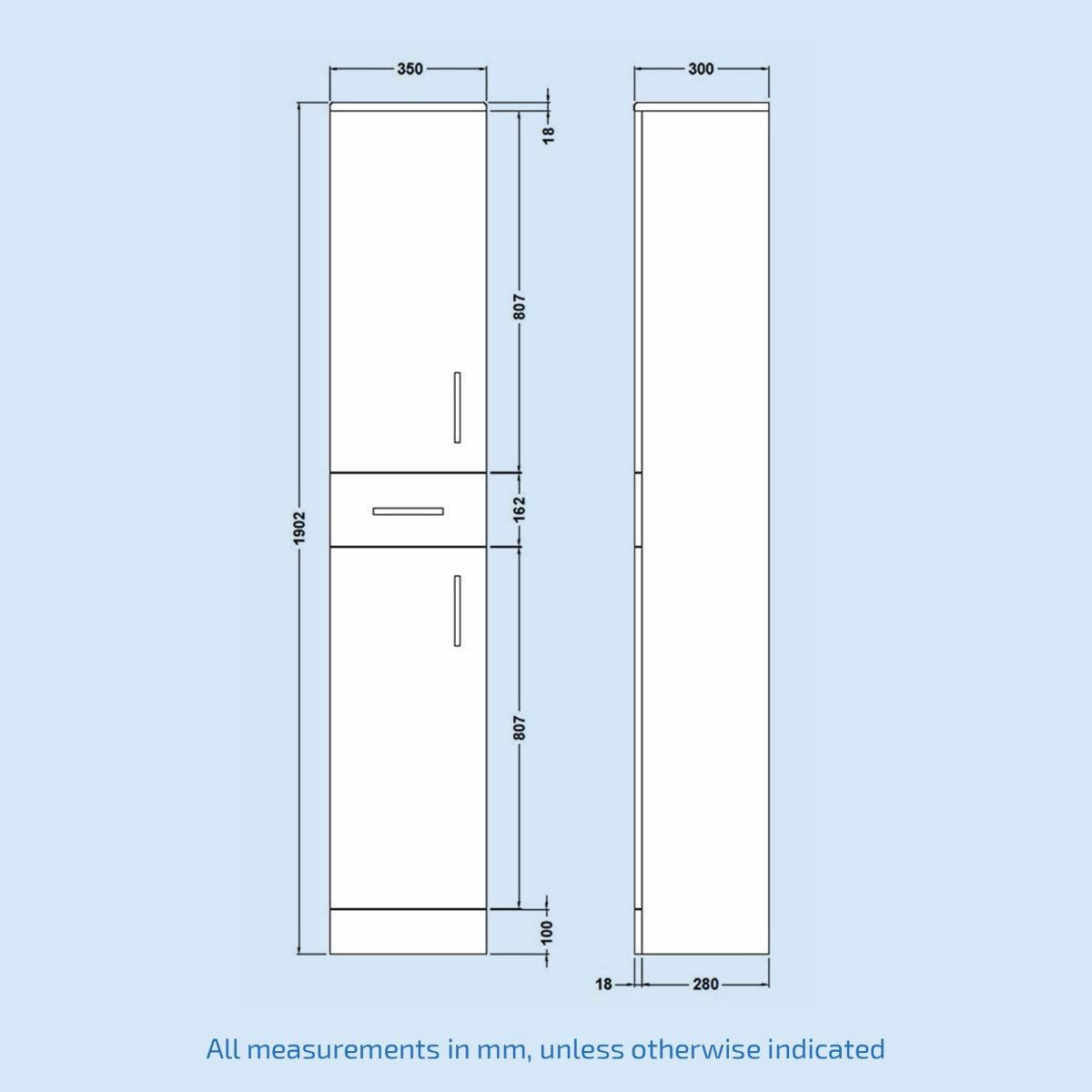 Ellen Tall Unit Gloss White