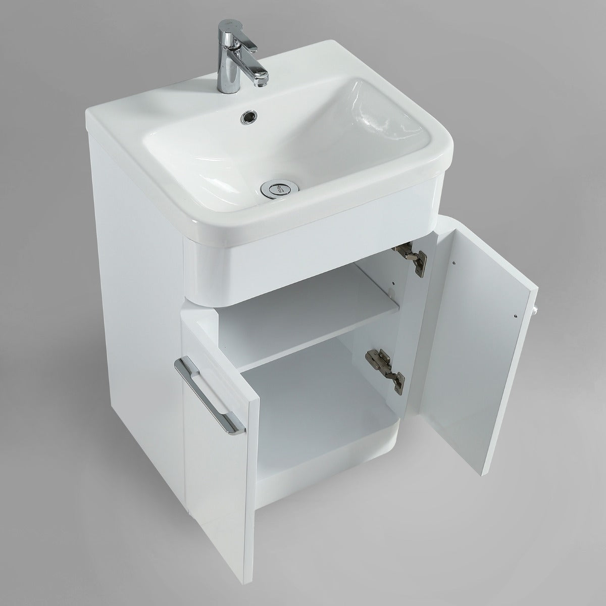 Lex 500 mm Basin Vanity Cabinet And Rimless WC Toilet Suite White
