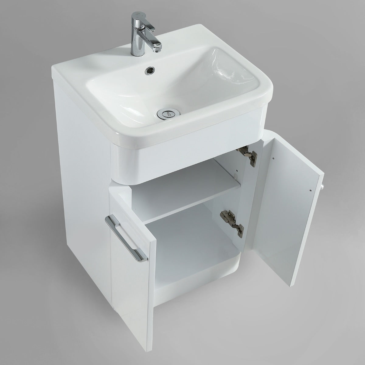 Lex 500mm Basin Vanity Cabinet And Rimless Toilet with Seat White