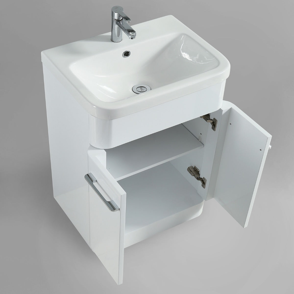 Lex 600mm Vanity Basin Unit & Rimless Close Coupled Toilet White