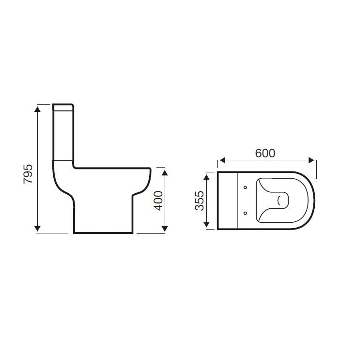 Studio WC Toilet With Cistern Soft Close Seat And Dual Flush